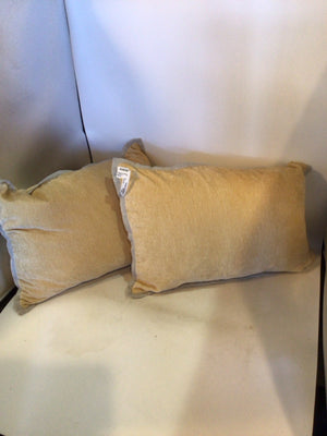 Down Tan Velvet Solid Pillow Set