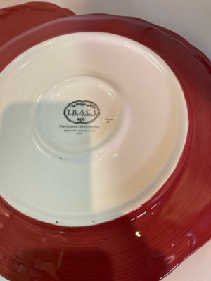 Tracy Set of 3 Red Ceramic Plate Set