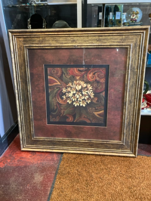 Red/Green Flower Framed Art
