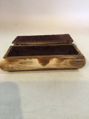 Brown Abalone Brass Trim Trinket Box