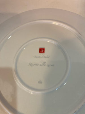 Italian Orange/White Ceramic Plate