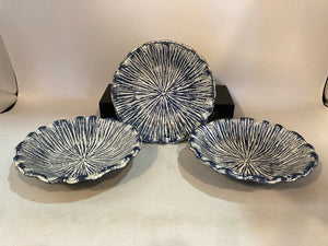 Set of 3 Blue/White Pottery Bowl Set