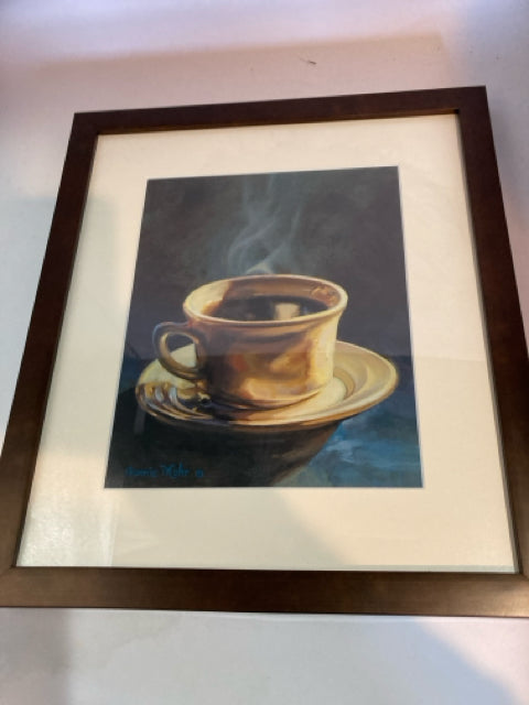 Blue/Brown Coffee Framed Art