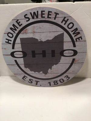 Industrial Gray Wood Ohio Sign