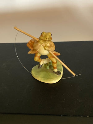 Beatrix Potter Italian Resin Frog Fishing Figurine