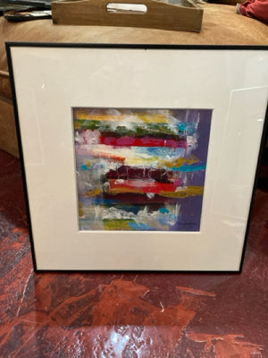 Abstract Purple/Pink Signed Framed Art