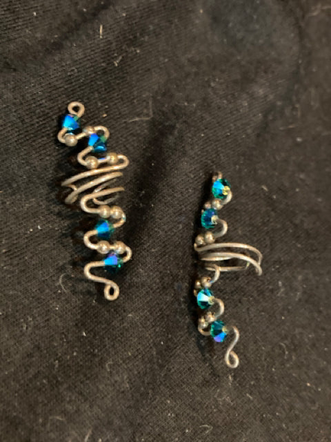 Handmade Sterling Silver Blue Gem Earrings