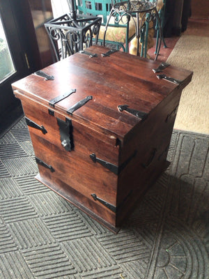 Rustic Wood Storage Brown Table