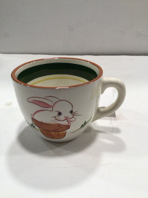 Strangl White/Pink Pottery Bunnies Cup
