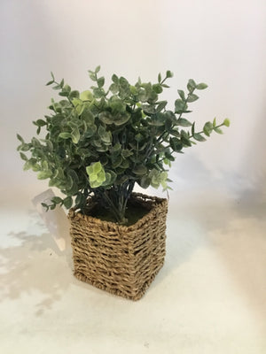 Green/Brown Basket Faux Plant