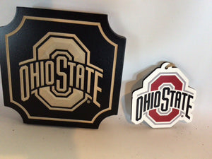 Wood Ohio State 2 Piece Black/Red Wall Decoration