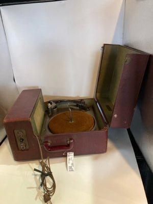Vintage Maroon Case Phonograph