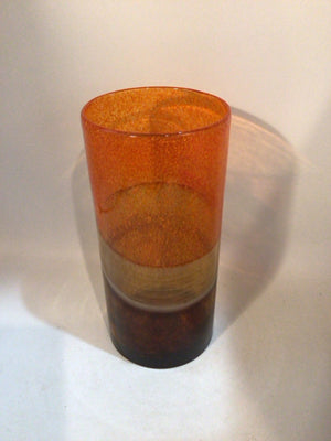 Orange/Brown Glass Swirl Vase