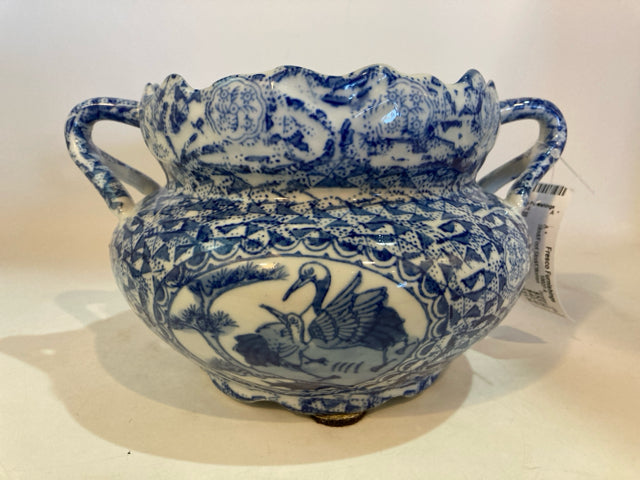 Bombay Co. Chinoiserie Ceramic Blue/White Stool/Foot Stool/Ottoman