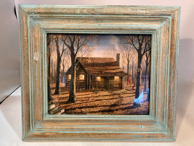 Turquoise Wood Cabin Frame