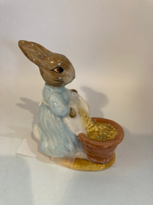 Beswick Blue/Brown Porcelain Bunny In Box Figurine