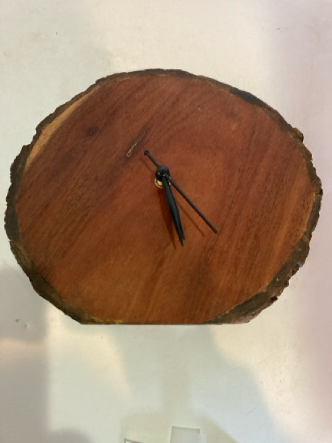 World Market Battery Brown Wood Mantle Clock