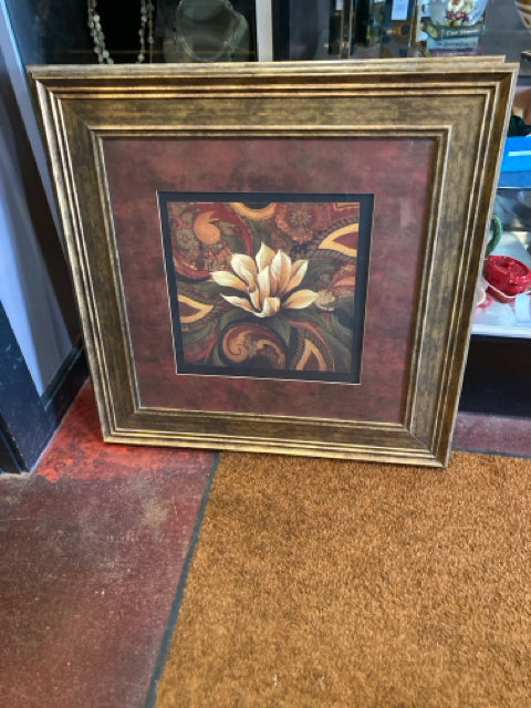 Red/Green Flower Framed Art