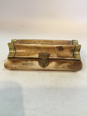 Brown Abalone Brass Trim Trinket Box
