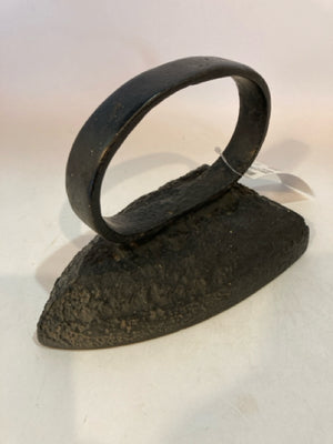 Vintage Flat Black Cast Iron Iron