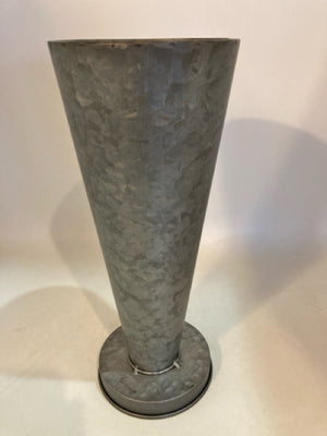 Gray Galvanized Steel Vase