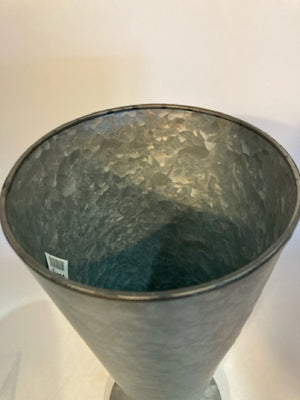 Gray Galvanized Steel Vase