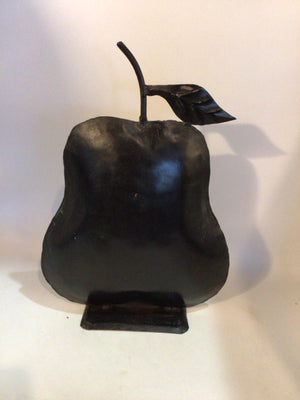 Black Metal Pear Figurine