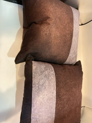 Down Brown/Gray Poly Blend Pillow Set