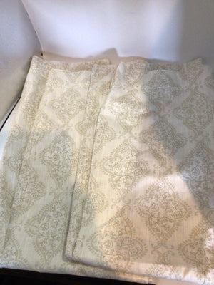 Tahari Home Pair Cream Cotton Tab Top Draperies/Curtains