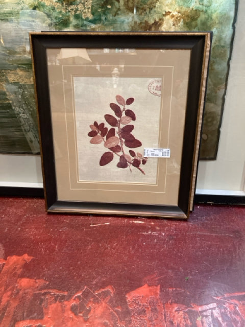 Botanical Tan/Red Leaves Framed Art
