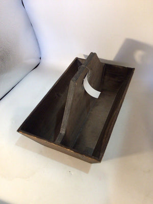 Divided Wood Handle Brown Box