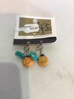 Blue/Yellow Beads Earrings