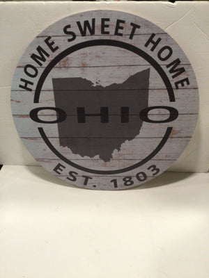 Industrial Gray Wood Ohio Sign