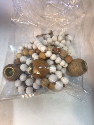 Brown/White Wood Beads 3 piece Misc