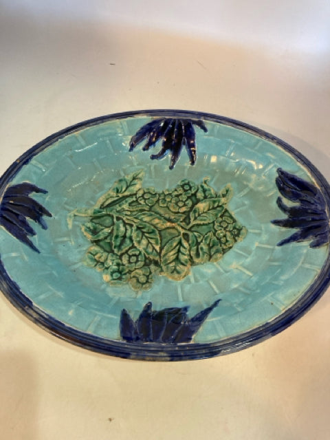 Majolica Blue Ceramic Bowl