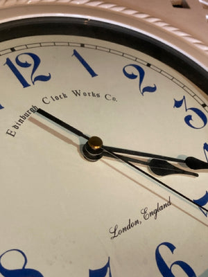 Edinburgh Clock Works Wall White/Blue Resin Grapes Clock