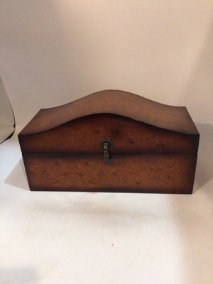 Hinged Wood Storage Brown Box