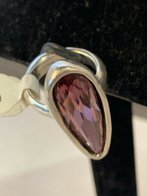UNOde50 Sterling Silver Purple Teardrop Ring