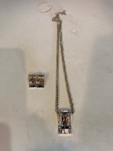 Silver w/Earrings Necklace Set