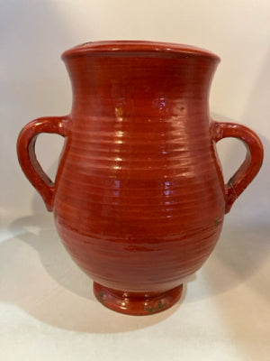 Oversized Red Ceramic Urn