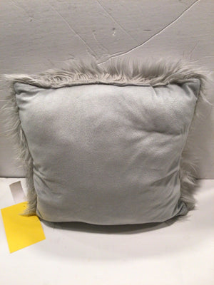 Gray Faux Fur Pillow