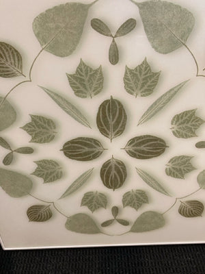 Green/White Acrylic Botanicals Framed Art