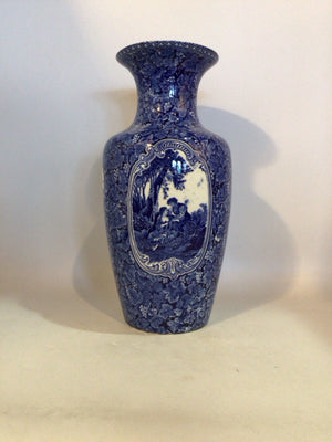 Rhein Vintage Blue/White Porcelain Woman & Man Vase