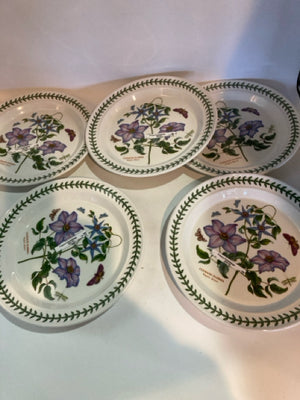 Portmeirion Botanical White/Multi Ceramic Set of 5 Plate Set