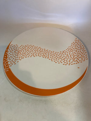 Italian Orange/White Ceramic Plate
