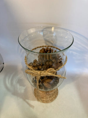 Natural Glass/Wicker Vase