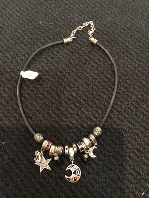 Chico's Black/silver Moon Beads Necklace
