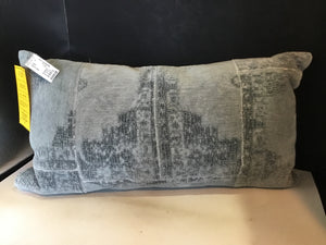 Blue/Gray Velour Abstract Pillow