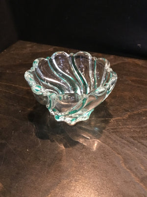 Vintage Bowl Green/Clear Glass Bowl
