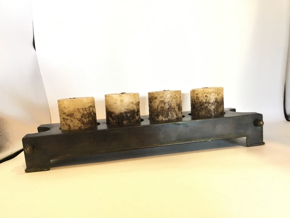 Brown Metal 4 Candle Candle Holder